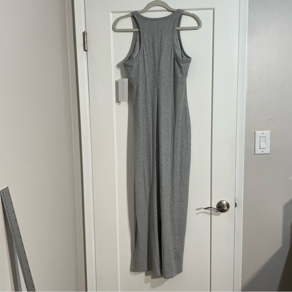 Athleta Signature Ribbed Maxi Dress Grey Medium Tall - Picture 5 of 9
